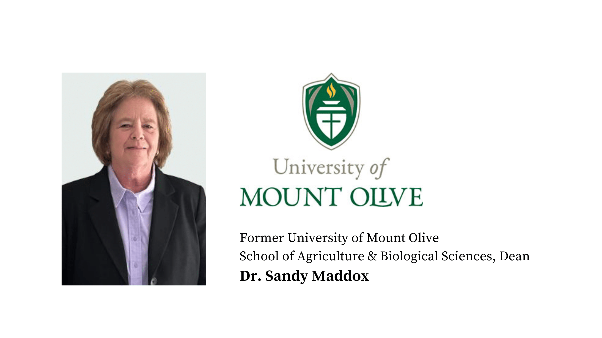 Celebrating the legacy of Dr. Sandy Maddox, retiring Dean of the School of Agriculture and Biological Sciences at the University of Mount Olive