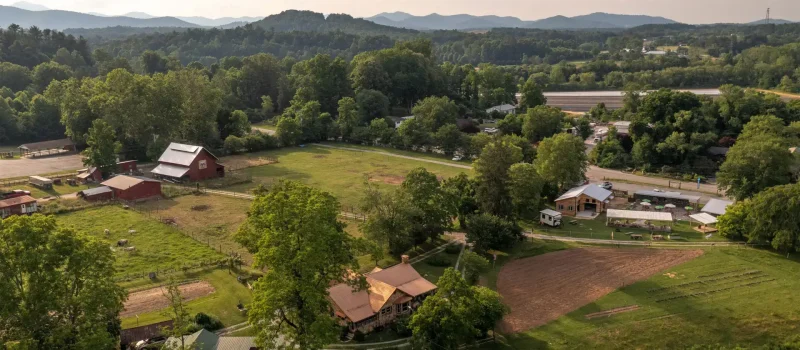 sunset on a beautiful farm in North Carolina