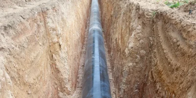 Gas pipeline is installed under the ground.